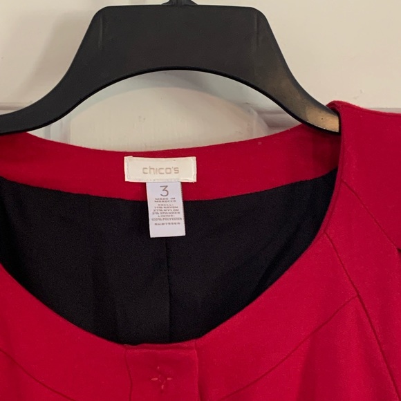 Chico’s snap button down red top ( cardigan jacket ) xlarge 3 40” bust 26” long - Picture 5 of 5